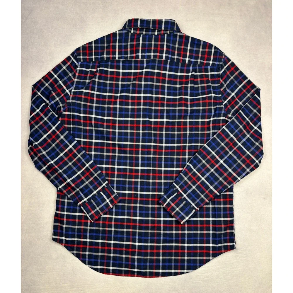 American Eagle Outfitters Mens‎ XL Classic Fit Plaid Button Down Shirt Navy Red